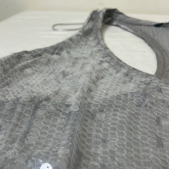 Zara Clear Plastic Sequins Tank Top Gray Sz L NWT - Picture 9 of 16